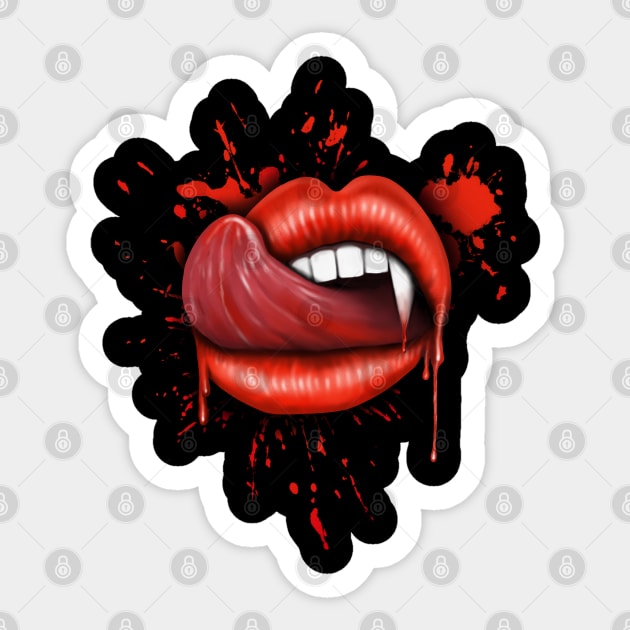 Vampire lips vamp teeth Sticker by Artardishop